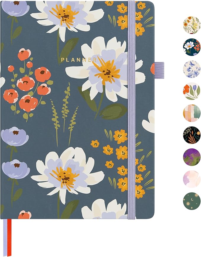 And Per Se Undated Planner – A5 Weekly & Monthly Goal Planner for 72 Weeks (1.5 Years) – Hardcover with Monthly Tab Stickers, Back Pocket & Habit Tracking (Garden Flowers)