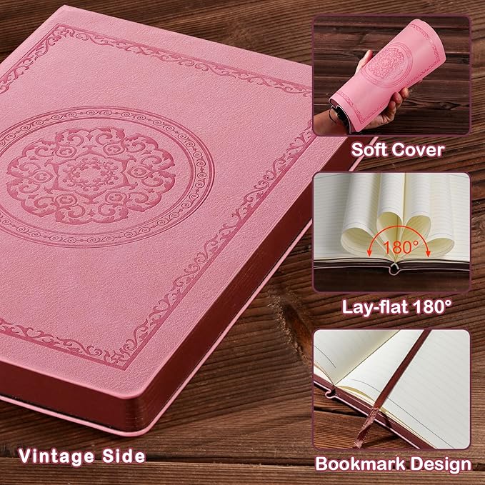 2026 Leather Vintage Journal Notebook,300 Pages,Leather Softcover Lined Journal Notebooks for Women Men,Notebook Journals for Writing Travel,Business,Office,7.1'' X 9.8''