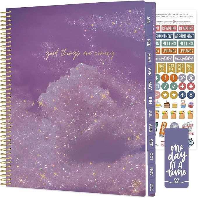 bloom daily planners 2026 Planner (January to December) - 8.5” x 11” Weekly & Monthly Dated Agenda Organizer Book with Stickers & Tabs - Flexible Soft Cover - Good Things Are Coming