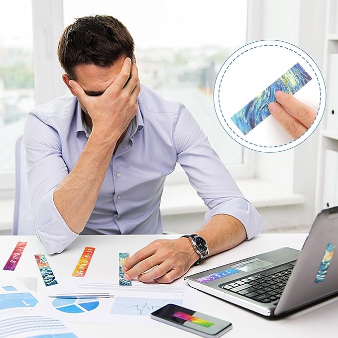 50PCS Calm Stickers for Anxiety Sensory Stickers for Relieve Adults Kids Teens Fidgets Stress Office&Classroom Supplies Anxiety Relief Items with Tactile Textured Surface Patterns(Multi)