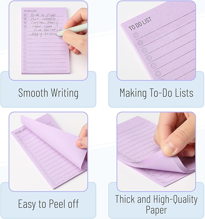 Mr. Pen- to Do List Sticky Notes, 3"x5", 360 Sheets, Assorted Colors, to Do List Notepad, Lined Sticky Notes, Stocky Notes for Bible Journaling