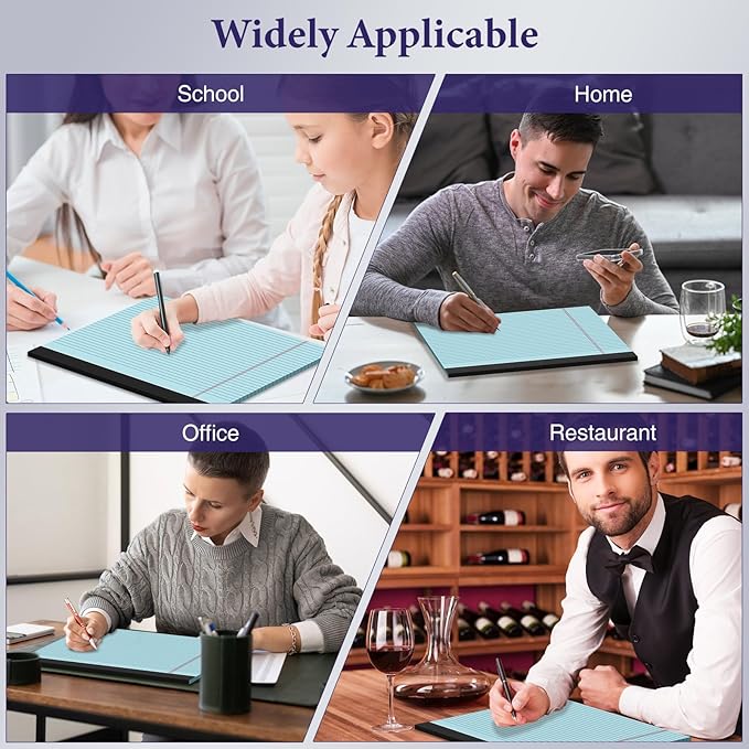 6 Pack Note Pads 11" x 9.5" Colored Legal Pads College Ruled Pink Notepad Perforated Writing Pads 80GSM Lined Paper Pads of College Ruled Paper 30 Sheets Notebook To Do List for School, Office, Home
