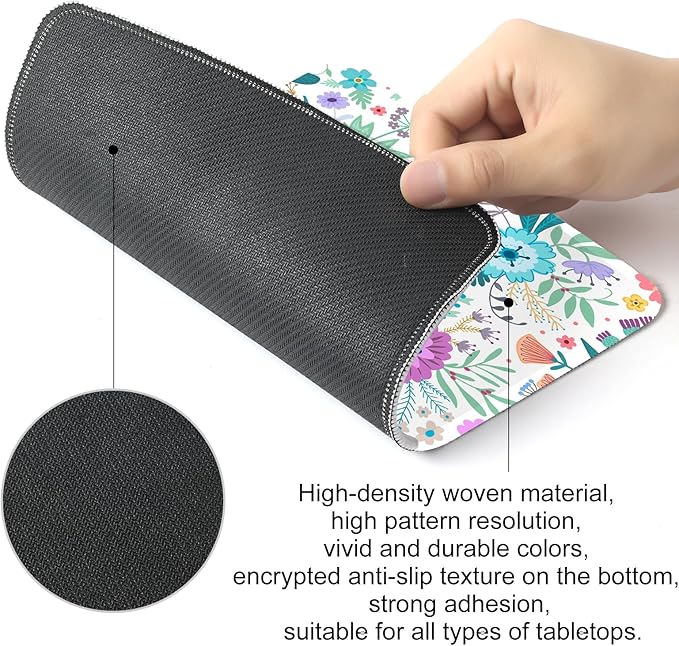 Flower Square Mouse Pad,Non-Slip Rubber Base Mouse Pad,Home Office Decoration Desktop Accessory,Laptop Mouse Pad for Office Laptops,9.4x7.8x0.12inch 6