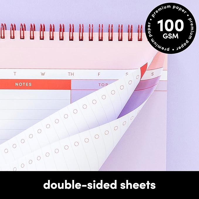 PAPERAGE To Do List Notepad, Daily To Do List Notebook, 60 Double-sided Tear-off Sheets, 3 Pack, 6.5" x 9.5", Undated Daily Planner Checklist for Office, School or Home (Blue/Grey)