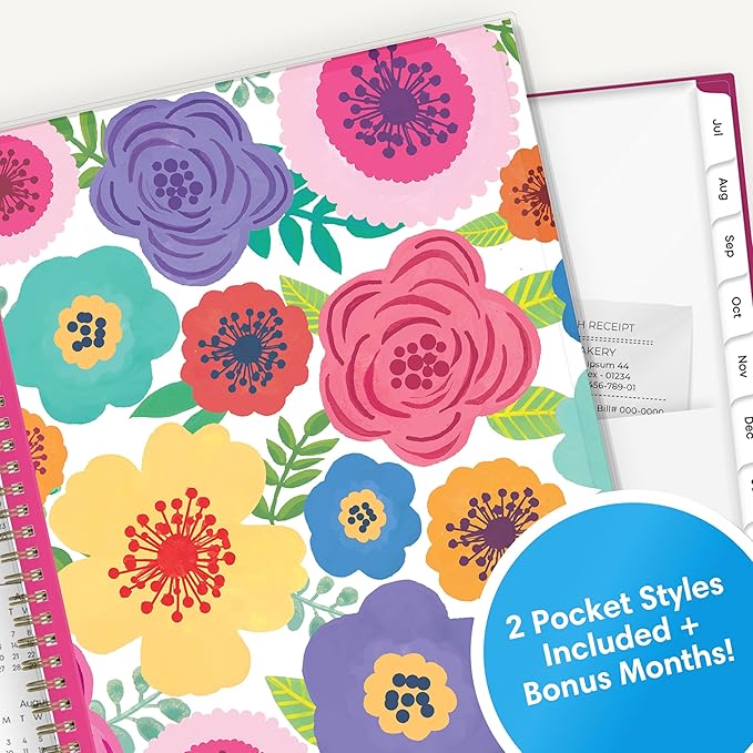 Blue Sky Weekly and Monthly Academic Year Planner Calendar, July - June, Flexible Pocket Cover, Wirebound, Storage Pocket, Laminated Tabs, Mahalo (Mahalo- 2025/2026, 8.5" x 11")