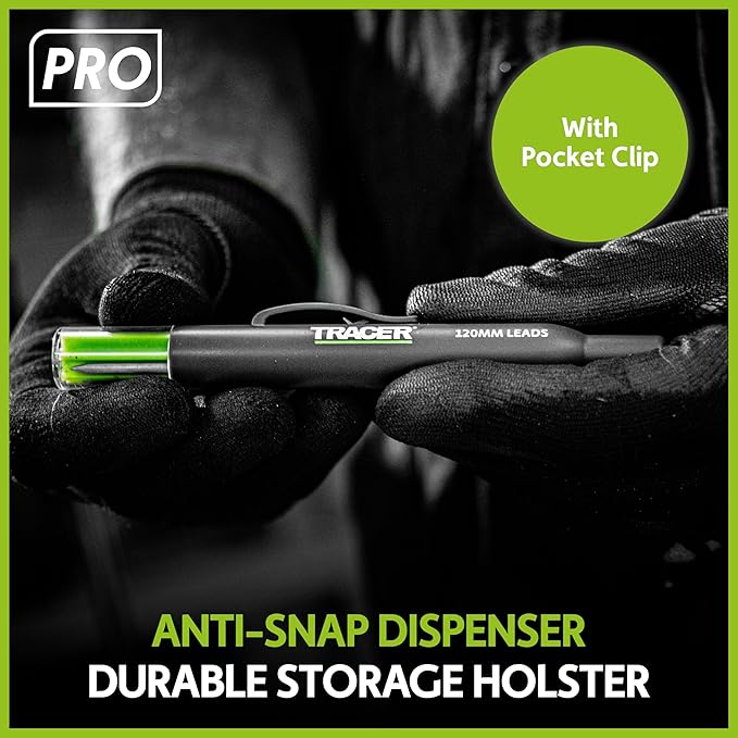 Tracer Pro 2.8mm Silver Welders Leads, Heavy Duty Welding Leads for Construction Pencil 6-Pack - Designed for Tools and Welding, Includes Storage Case for Carpenter Pencil Marking ALPW1