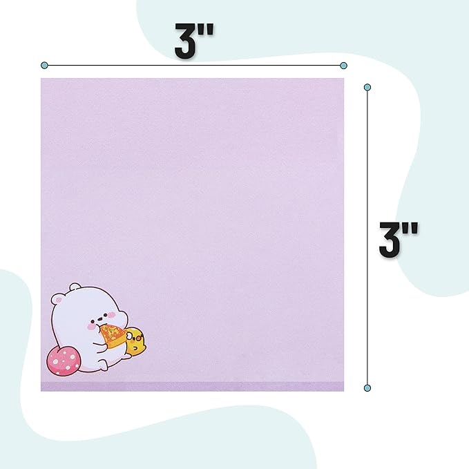 Mr. Pen- Sticky Notes, 3”x3”, 8 Pads, 400 Sheets, Cute Bear Sticky Notes, Sticky Pads Aesthetic