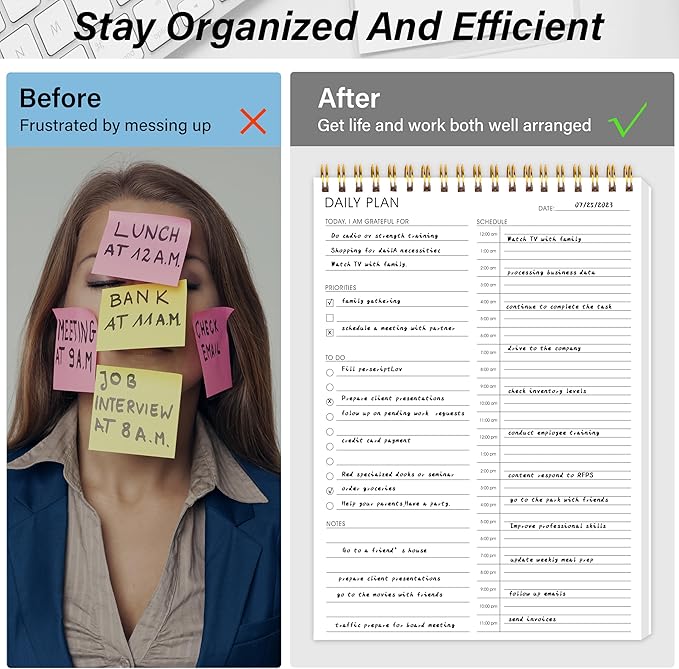 Daily Shedule Planner Hourly Appointment Planner Personal Organizer with Work To-Do List, Priorities 6.5 x 9.8