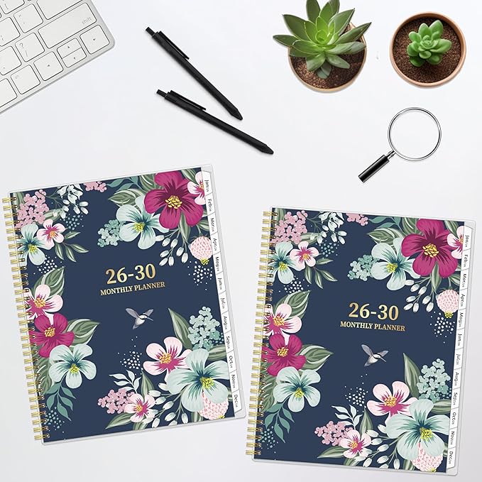 Monthly Planner 2026-2030, 5-Year Calendar Planner 2026-2030, Jan 2026 – Dec 2030, 8.5 x 11 In, Ruled Spread, Flexible Cover, Spiral Wirebound, Pocket, 60 Coated Monthly Tabs, Notes ＆ Habit Tracker, A4 Planner