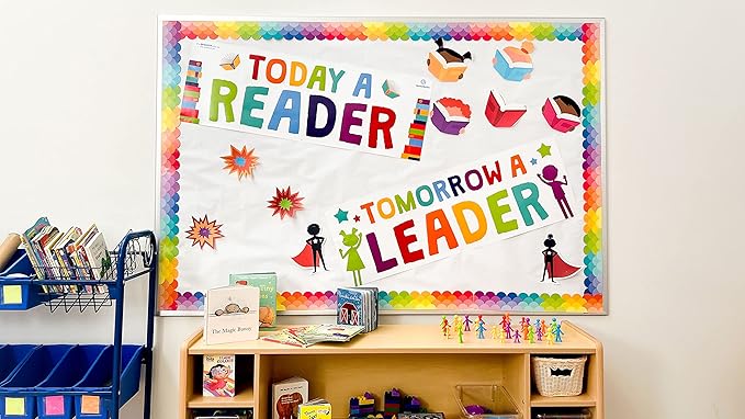 Sproutbrite Classroom Decorations - Reading Banner and Poster for Teachers - Bulletin Board and Wall Decor for Pre School, Elementary and Middle School