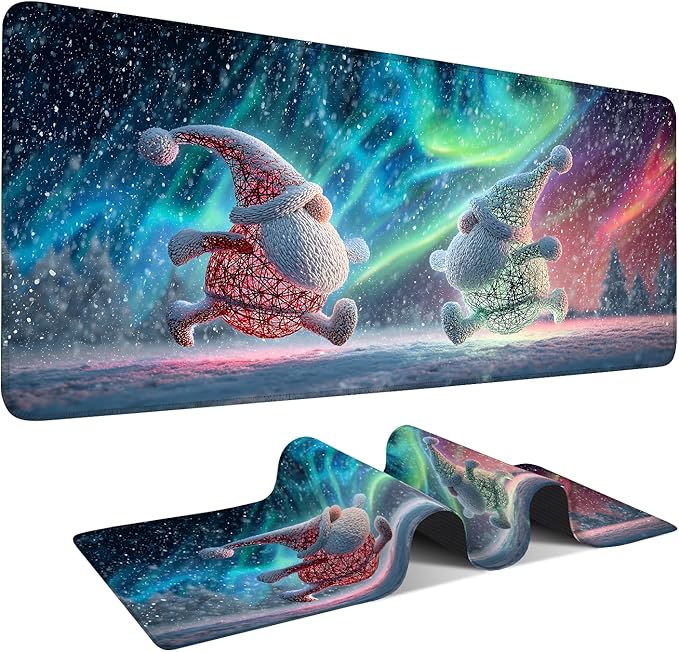 Christmas Santa Claus Dancing Gaming Mouse Pad – 35.4 x 15.7 Inch Extra Large Extended Desk Mat for Gaming & Office