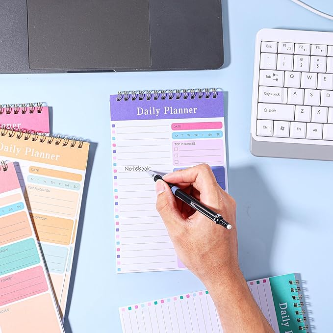 20 Pack Daily To Do List Notepad, Beautiful To Do List Note Pads Set 5" x 8" 30 Sheets Spiral Planner Checklist Notebook Work Notepads for Easy Daily Planning, Office Desk Supplies for Women
