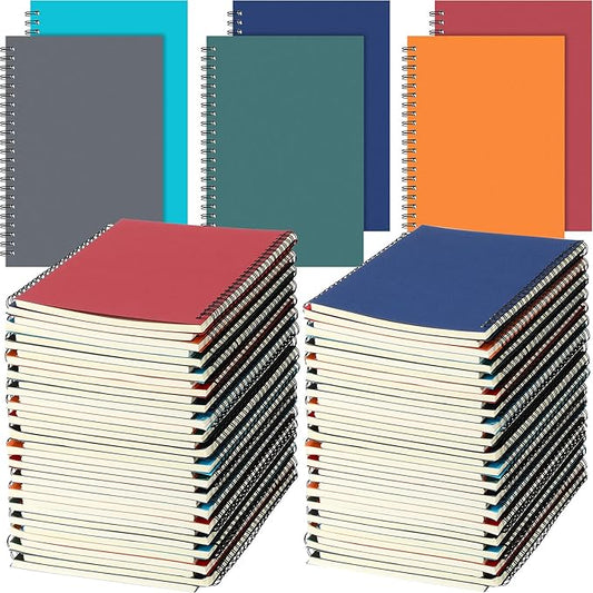 Epakh 36 Pack Blank Spiral Notebook Unlined Notebook Bulk A5 Soft Cover Students Sketchpads Memo Notepad for Drawing Art Back to School Gifts 100 Pages/ 50 Sheets, 8.3 x 5.5 Inches(Multicolor)