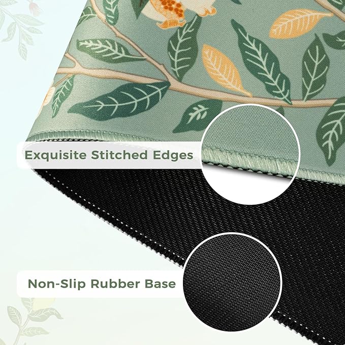 iCasso Large Mouse Pad - Non-Slip Desk Mat for Work & Gaming, Smooth Surface Keyboard Mousepad with Stitched Edges, Perfect for Office, Home, or PC Setup (Fits Keyboard & Mouse) (Green)