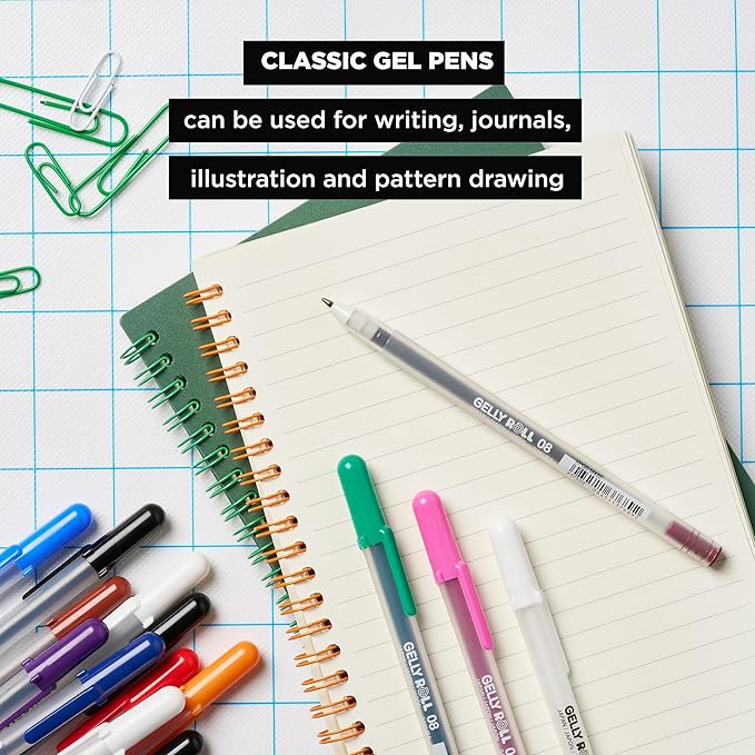 SAKURA Gelly Roll Gel Pens - Gift Set - Ink Pen Set - Art & Holiday Gifts & DIY Projects - Assorted Point Sizes with Storage Case - Assorted Colored Ink with Special Effects - 74 Pack