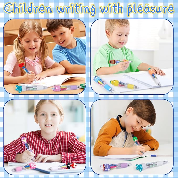 40Pcs Mini Multicolor Pens in One 4-in-1 Cute Pens Bulk for Kids, Ballpoint Pen for Birthdays and Children's Parties, Fun Gifts Assorted Ink Kawaii Pen