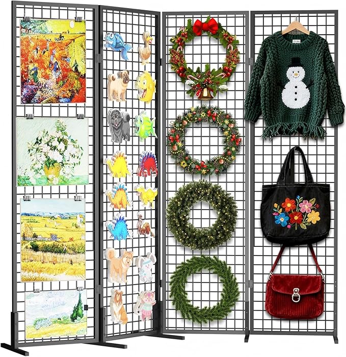 Grid Wall Panels Foldable Gridwall Panel Display Stand Art Show Display Panels for Vendor Events Craft Shows Merch Display