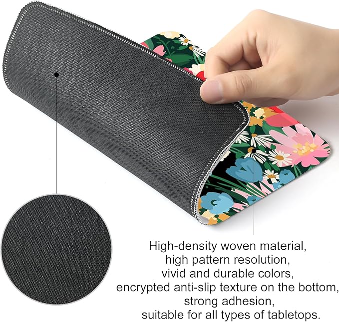 Black Cat Square Mouse Pad,Non-Slip Rubber Base Mouse Pad,Home Office Decoration Desktop Accessory,Laptop Mouse Pad for Office Laptops,9.4x7.8x0.12inch 3