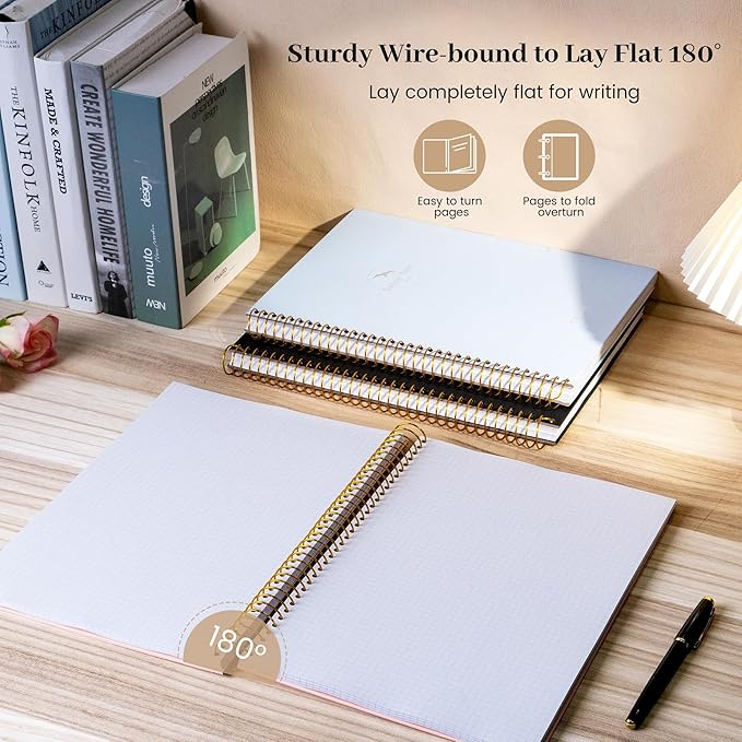 FLYING EAGLE 8.5 x 11 Large Graph Notebook Journal Spiral Graph Grid Notebook 210 Pages Hardcover Notebooks Engineering Paper Notebook Graphing Notebook for Men Women, Blue