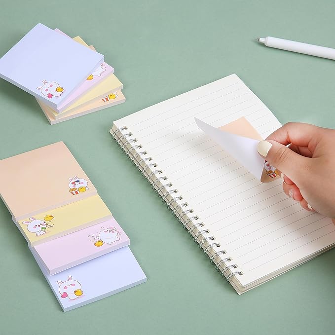 Mr. Pen- Sticky Notes, 3”x3”, 8 Pads, 400 Sheets, Cute Rabbit Sticky Notes