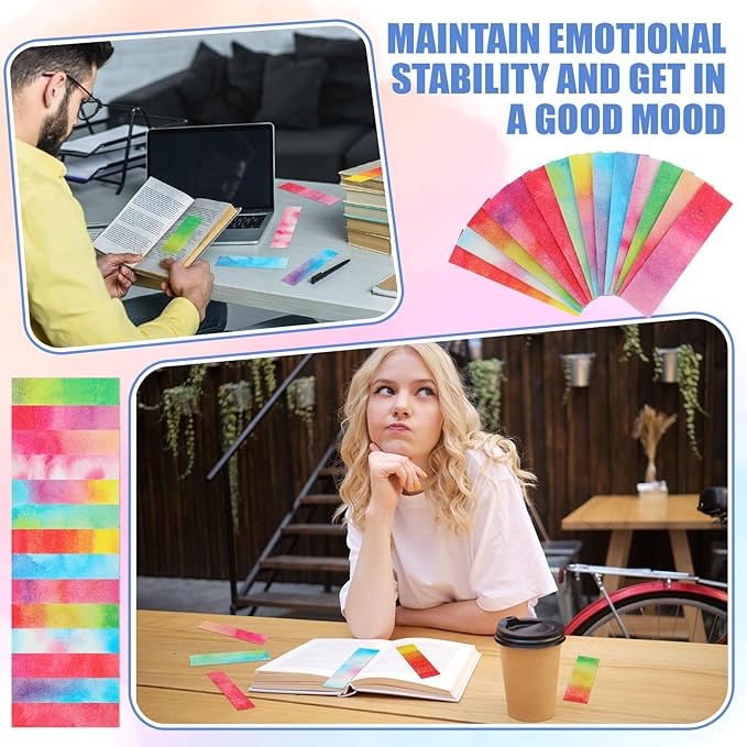 Fulmoon 140 Pcs Anxiety Sensory Stickers Adhesive Textured Sensory Strips Stickers Calming Fidget Anxiety Relief Items for Office Desk Adult Relieve Stress