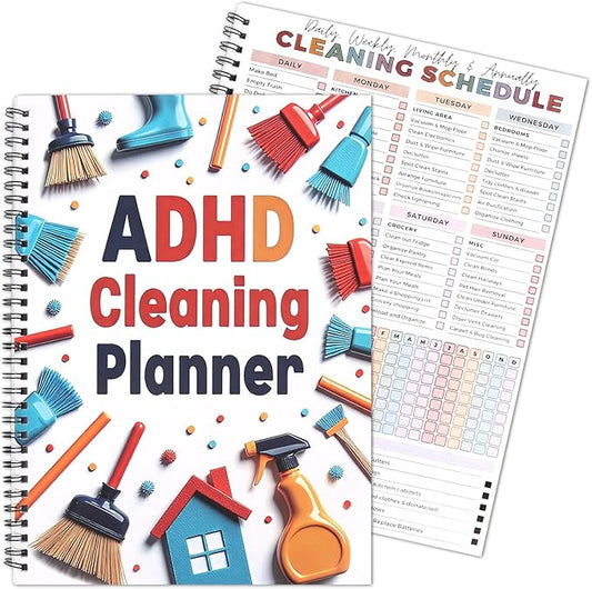 Adhd Cleaning Planner for Adults and Teens Adhd Cleaning and Organizing Planner Cleaning Schedule and Checklist Notebook List Daily Weekly Monthly for Home Chore Chart Adhd Daily Planner