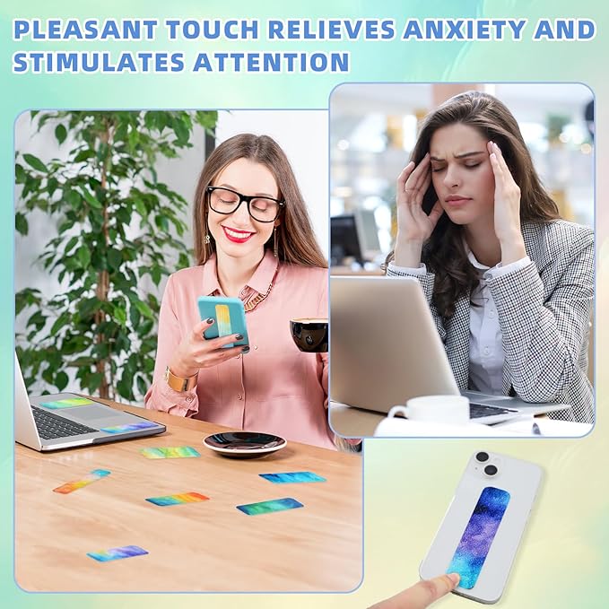 90PCS Sensory Stickers – 2 Textured Surface, Storage Box Included – Sensory & Calming Strips for Office, Classroom Desk, Teachers, Adult Stickers for Anxiety Relief, Stress (Watercolour)