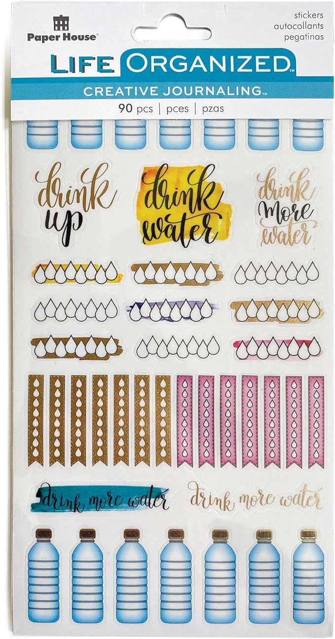 Paper House Productions Planner Sticker Pack of 4 Sticker Sheets for Planners, Journaling and Crafting - Personal Habit Trackers