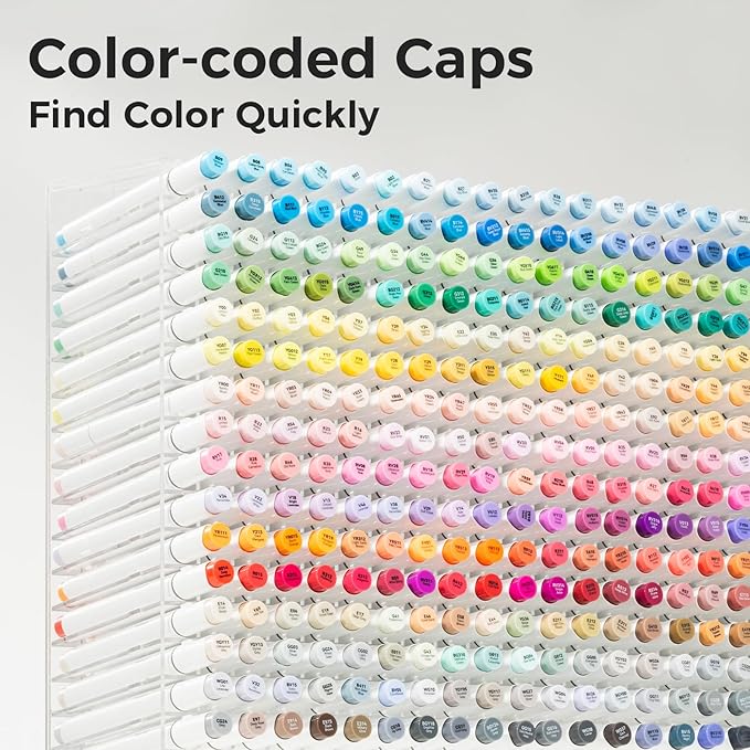 Ohuhu Alcohol Markers Brush Tip - AP Certificated Double Tipped Art Marker Set for Artist Adults Coloring Illustration- 72 Colors - Refillable - Fine and Brush Dual Tips - Honolulu B of Ohuhu Markers