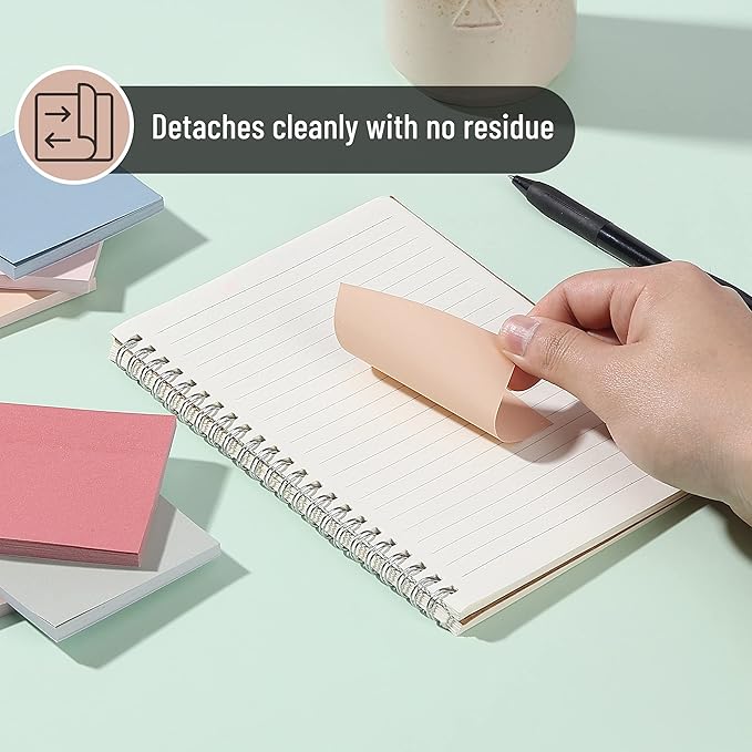 Mr. Pen- Sticky Notes, 3"x3", 12 Pads, Vintage Colors, Self-Stick Pads, Aesthetic, Colorful, Bulk (Pack of 2)