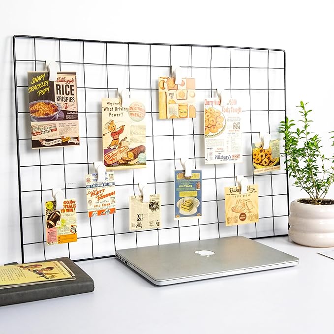 25 PCS Grid Wall Accessory Hooks Siding Clips to Hang Things Wall Grid Panel Decore Clips Gridwall Sign Holder for Home, Retail, Workspace Organization Storage Displays