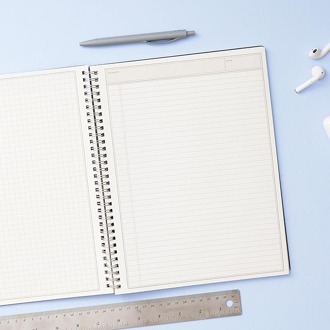 Blue Sky Notes Professional Notebook, Flexible Cover, Twin-Wire Binding, 8.5" x 11", Gray