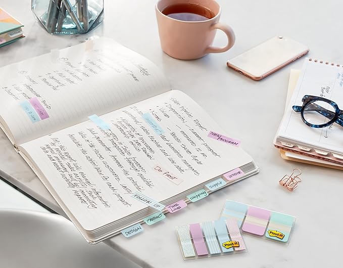 Post-it Tabs, 2 in, Solid, Assorted Colors, 6 Tabs/Color, 5 Colors, 30 Tabs/Pack (686-ROYGB)