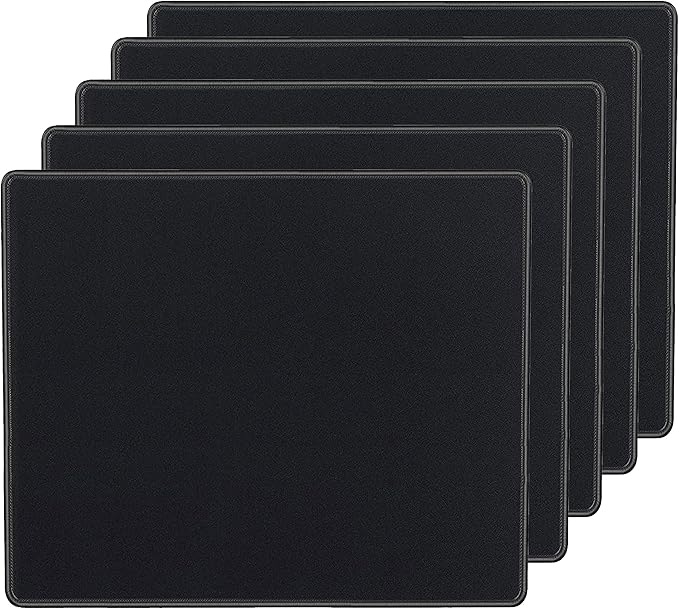 SaiTech IT 5 Pack 2mm Mouse Pad with Stitched Edges Non-Slip Rubber Base, Premium-Textured and Waterproof Mousepads Bulk, Mouse Pad for Computers, Laptop, Office & Home, 8.66 x 7.1 inch