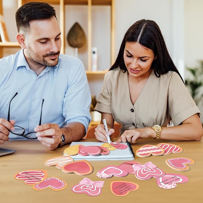 9 Packs Valentine's Day Sticky Notes Sweet Heart Dessert Chocolate Cookie Self-Adhesive Writing Notepads Memo Pads Office School Stationery Supplies Party Favors Classroom Exchange Gifts, 270 Sheets