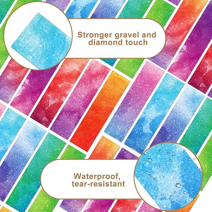 50PCS Calm Stickers for Anxiety Sensory Stickers for Relieve Adults Kids Teens Fidgets Stress Office&Classroom Supplies Anxiety Relief Items with Tactile Textured Surface Patterns(Watercolor)