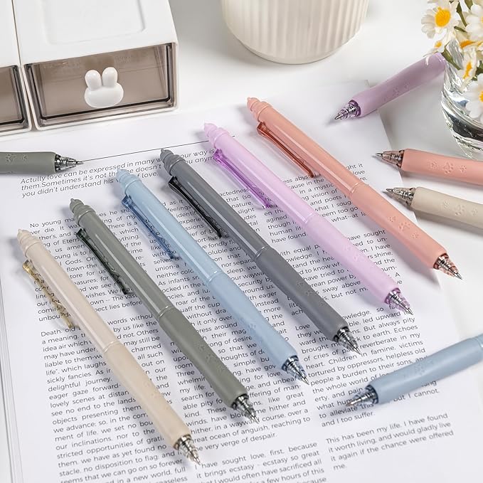 Linbsunne Erasable Pens 0.5mm Gel Ink Pens for School Office Fine Point Pens Smooth Writing Work Pen with Erasers (12-count,Blue Ink)