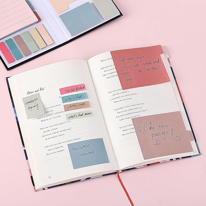 Mr. Pen Sticky Note Set - 410 Pack with Vintage Colors, Transparent and Divider Tabs for Planners