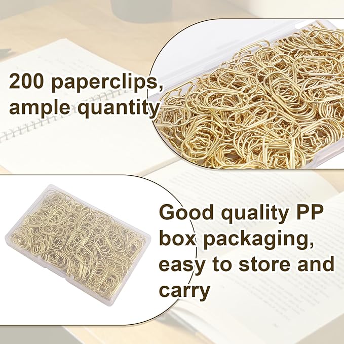 200pcs Star Shaped Paperclips, Gold Small Fancy Decorative Paper Clips Products Cute Star Binder Clips Practical Office Supplies for School Home Desk Organizers Wedding Decorations