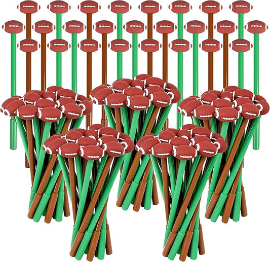 LiYiQ 100 Pcs Football Party Favor Cartoon Cute Fun Pens Kawaii Football Shape Gel Black Ink Pen Cute Football Pens for Office Home Present