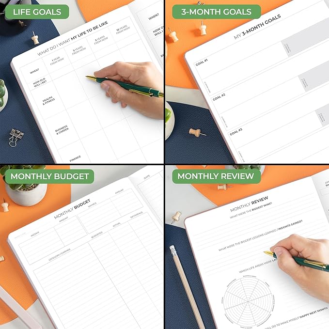 Clever Fox Hourly Planner PRO Premium – Undated Schedule Planner with Daily Time Slots – Personal Organizer Notebook for Time Management – Weekly & Monthly Life Journal, A4 size (Rose Gold)