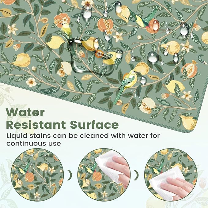 iCasso Large Mouse Pad - Non-Slip Desk Mat for Work & Gaming, Smooth Surface Keyboard Mousepad with Stitched Edges, Perfect for Office, Home, or PC Setup (Fits Keyboard & Mouse) (Green)