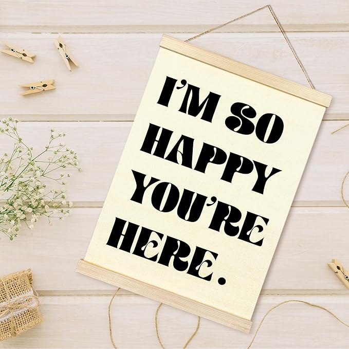 TAEDIN Boho Classroom Wall Art Poster Hanger Frame - White Nursery Wall Art with Wood Frames, Inspirational Wall Hanging Decor for Baby Kids Room School Home Bedroom, 12x16 Inches