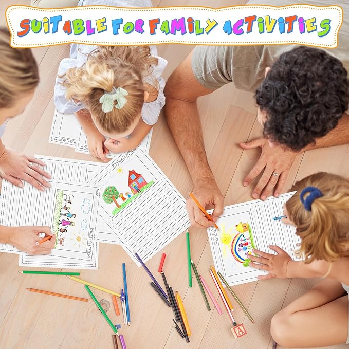 1000 Sheets Kindergarten Writing Paper Writing Paper for Kids Story, Back to School Supplies Bulk Primary Notebook with Picture Space and Lines 8.5 x 11 Inches Handwriting Papers for Creating