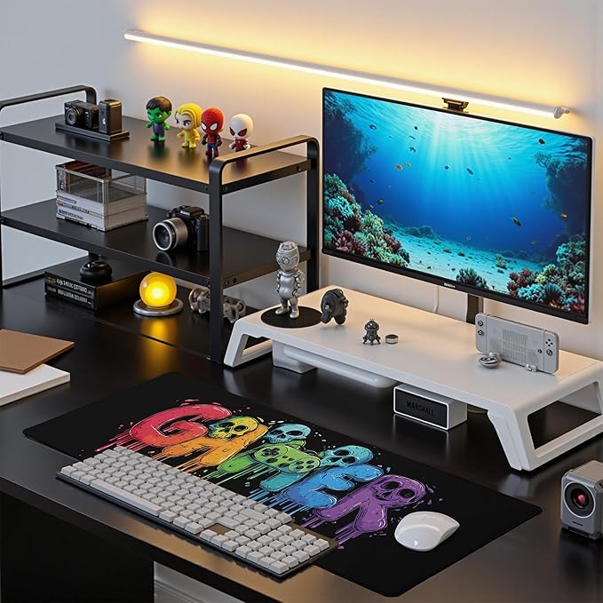 Gaming Mouse Pad Mat XL Extended Large Gaming Desk Pad Mousepad, Vibrant Game Computer Laptop Keyboard and Mouse Mat, Office Desk Decor Mousepad Deskmat with Stitched Edges Mat