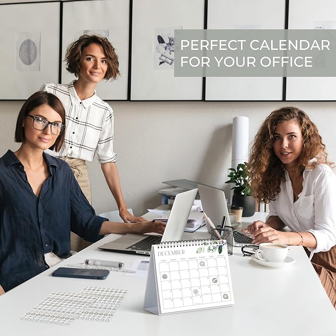 Aesthetic Desk Calendar 2026 - Runs until December 2026 - Beautiful Small Flip Desktop Calendar for Easy Organizing