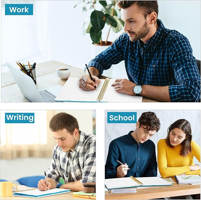 FLYING EAGLE Spiral Notebook 8.5 X 11, 1 Subject, 200 Pages College Ruled Notebook, 3-Hole Punched Paper, Hardcover Spiral Bound Notebooks for Work, School, Lined Note Taking, Blue