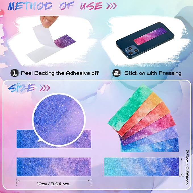 36 Pcs Anxiety Sensory Stickers Strips Adhesive Textured Mental Health Calm Stickers Mindfulness Fidget Decals Stress Anxiety Relief Items for Therapy Office Desk(Watercolor Style)