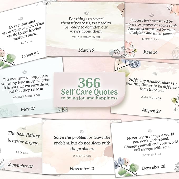 MESMOS Inspirational Gifts for Women, Teacher Appreciation Gifts for Women, Perpetual Calendar with 366 Daily Affirmations, Mindfulness Self Care Gifts, Cute Office Desk Accessories, Office Decoration