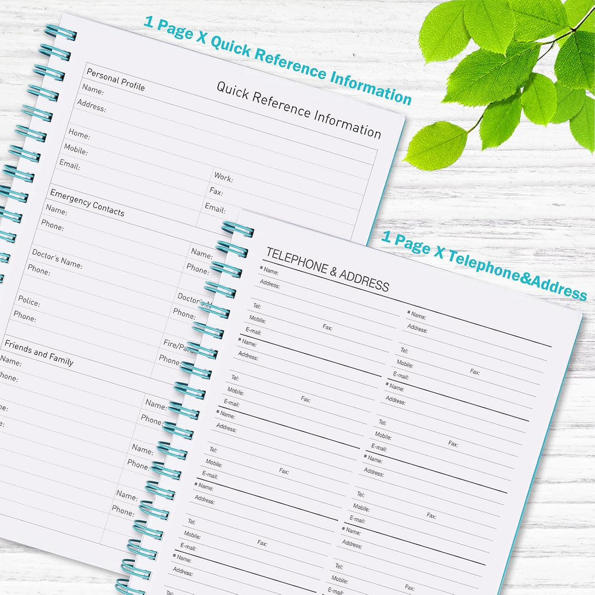 Daily Planner Undated: Asten To Do List Notebook Day Planners, (A5, Blue) Spiral Hourly Planner Appointment Schedule Planner for Men and Women,PVC Hardcover,Elastic Closure, Inner Pocket 8.3" x 5.8"